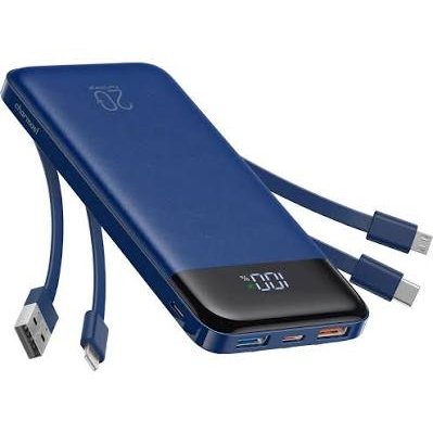 Portable Charger with Built-in Cables